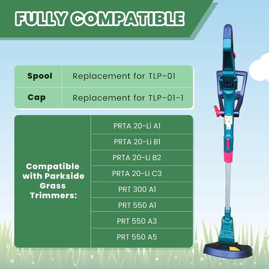 Spoelen voor Parkside Grastrimmer, 6 Spoelen — afbeelding 2
