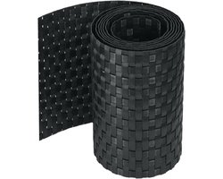 workingHOUSE Polyrotan Privacyschermen voor Dubbelstaafmathekwerk - Weerbestendige Strips voor Schutting, Balkon en Terras - Onderhoudsvrij en Eenvoudig te Installeren - 255 cm x 19 cm (Zwart) | 255 x 19 cm, weerbestendig, voor hek en balkon