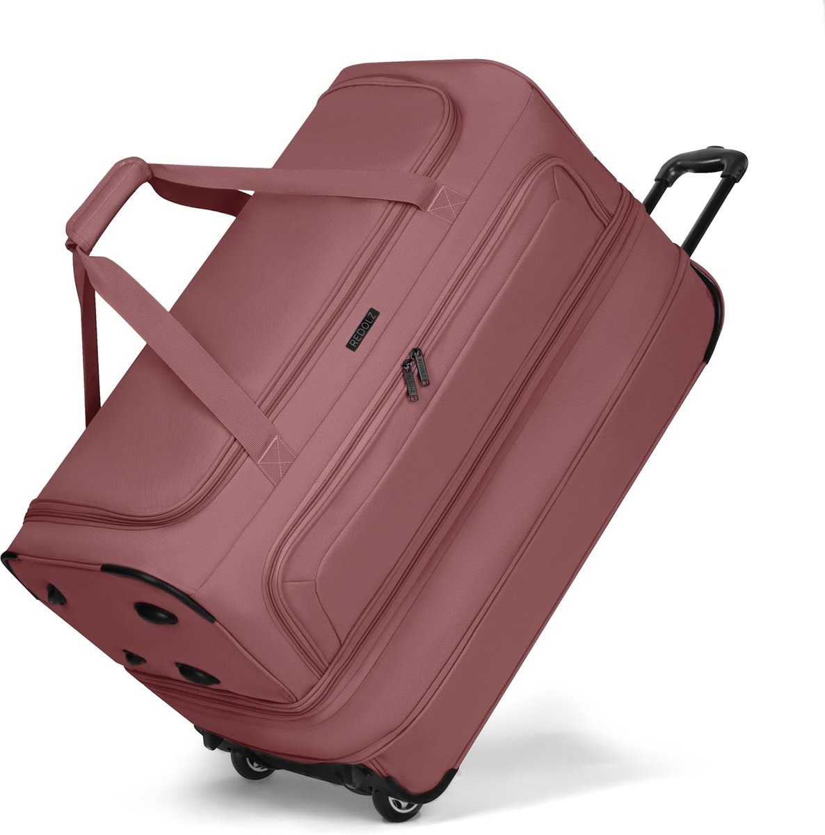 Duffle tas 98L - rozenkleurig - uitbreidbaar tot 119L - ideaal voor lange reizen - ShopVlot