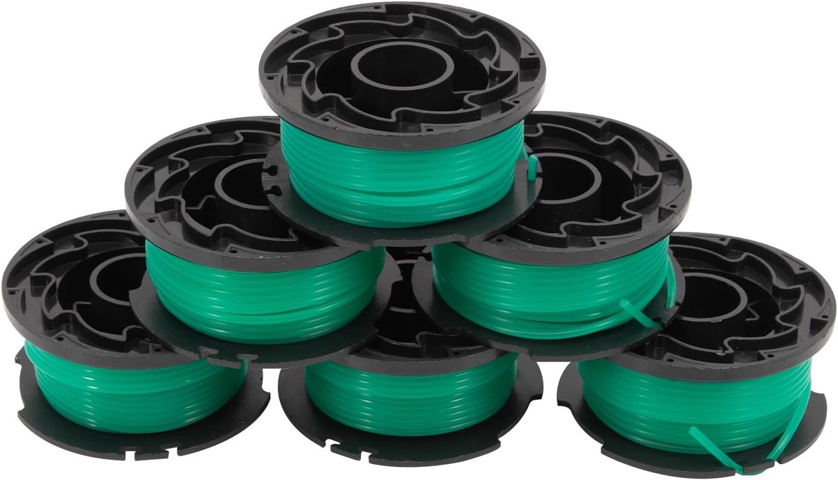 6 * draadspoel voor Black & Decker GL7033 GL8033 GL9035 lengte 6 m, van nylon, diameter 2 mm A6482 groen