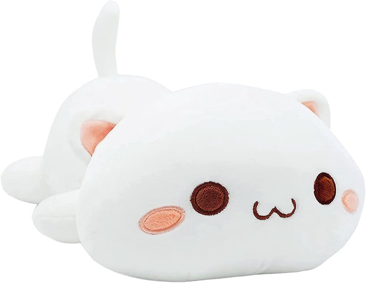 Kawaii Pluche knuffeldier, gewatteerde stoffen kat, geschenk voor meisjes, jongens en liefhebbers van knuffeldieren, 50 cm