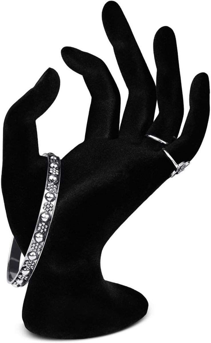 Hand Sieraden Houder Vrouwelijke Mannequin Handen Houder voor Armband, Horloge, Hand Ring Houder voor Sieraden, Mannequin Arm Vorm Model, Hand Stand Display, Fluwelen Hand Mannequin, Zwart