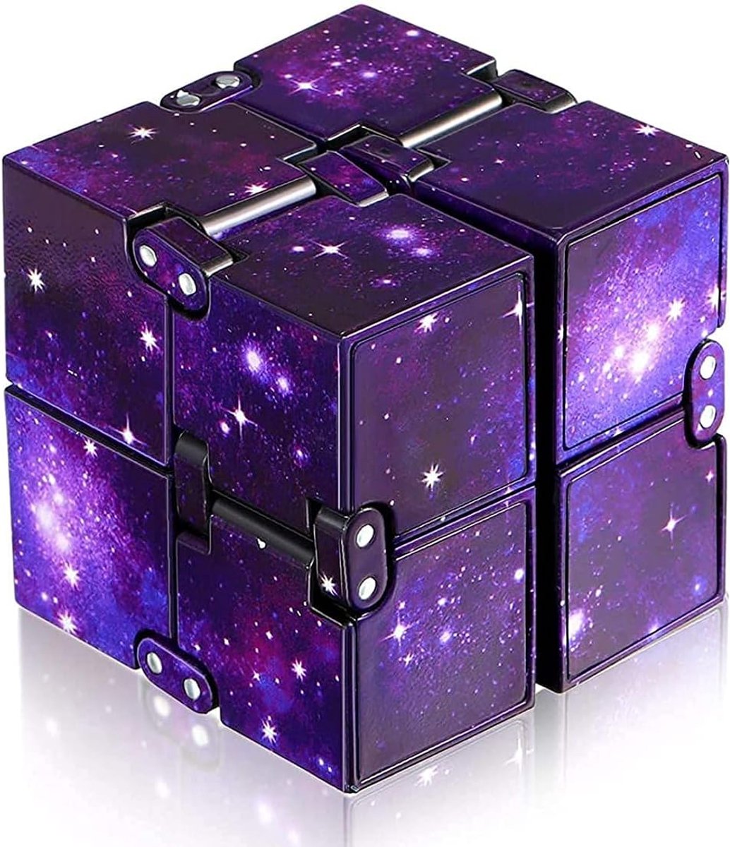 Cube Purple, antistress speelgoed fidget toy kubus voor stress en angst, ontspannend speelgoed (paars)