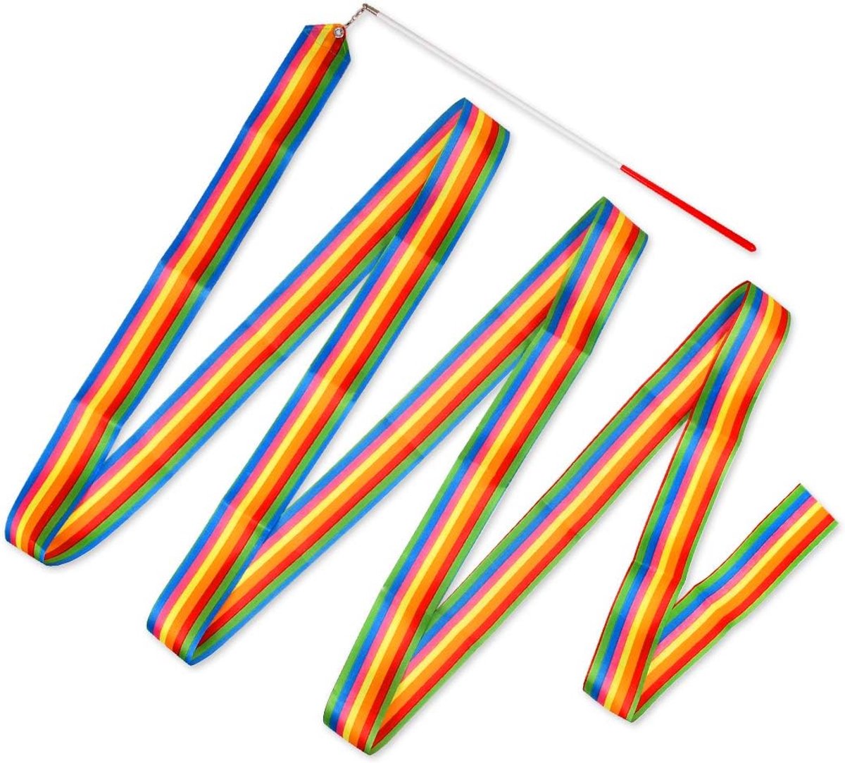 Dansbanden met stokken, 4 m, ritmische gymnastiekband, streamer dans voor kinderen, stok twirling