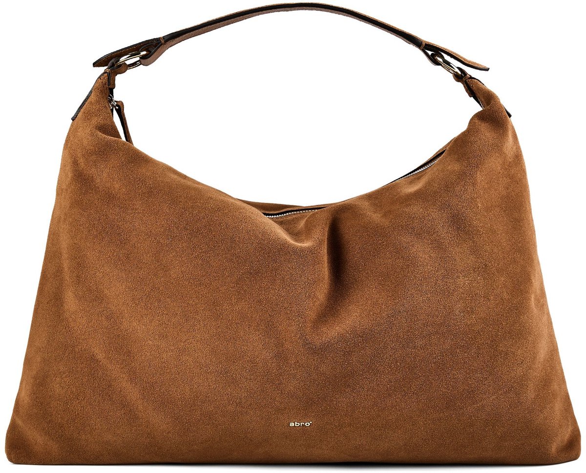 abro schoudertas Leather Suede All In One Shoulder Bag Cuoio Lichtbruin
