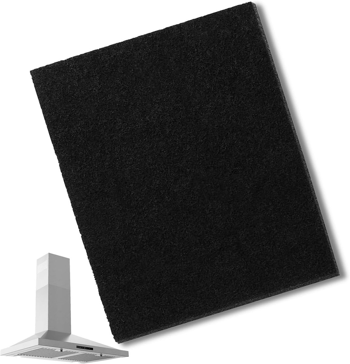 afzuigkapfilter, vetfilter, actieve kool, universeel actief koolfilter geschikt voor elke afzuigkap, 47 x 114 cm, op maat te snijden, zwart