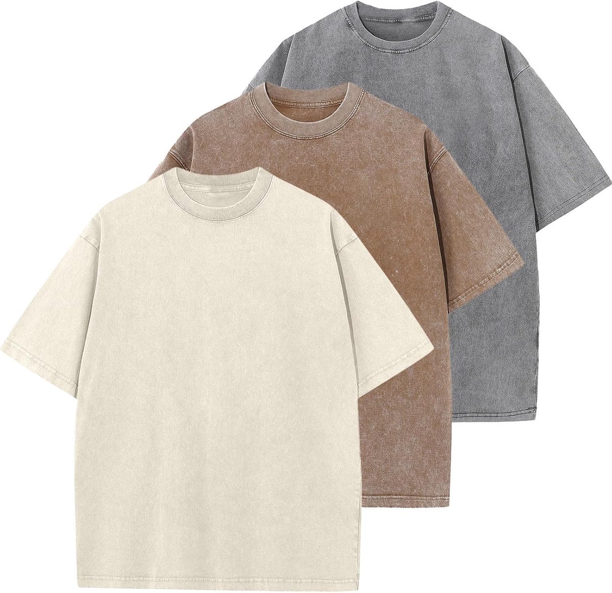 T-shirt voor heren, zwaar katoen, regular fit, basic, casual zomertops