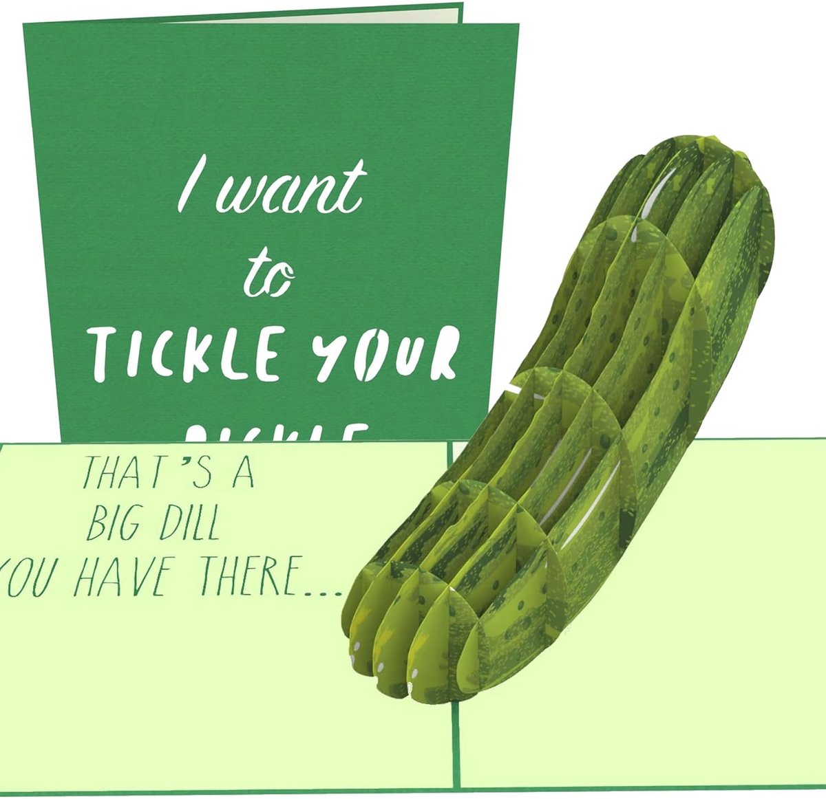 Naughty Pickle 3D Pop Up Card - Valentijnsdag kaart voor iedereen, gewoon omdat, Vaderdag, Gefeliciteerd, Gelukkige verjaardag, Nieuwe baan, Grappige kaart voor hem, Afstuderen, Leuk snel goed worden