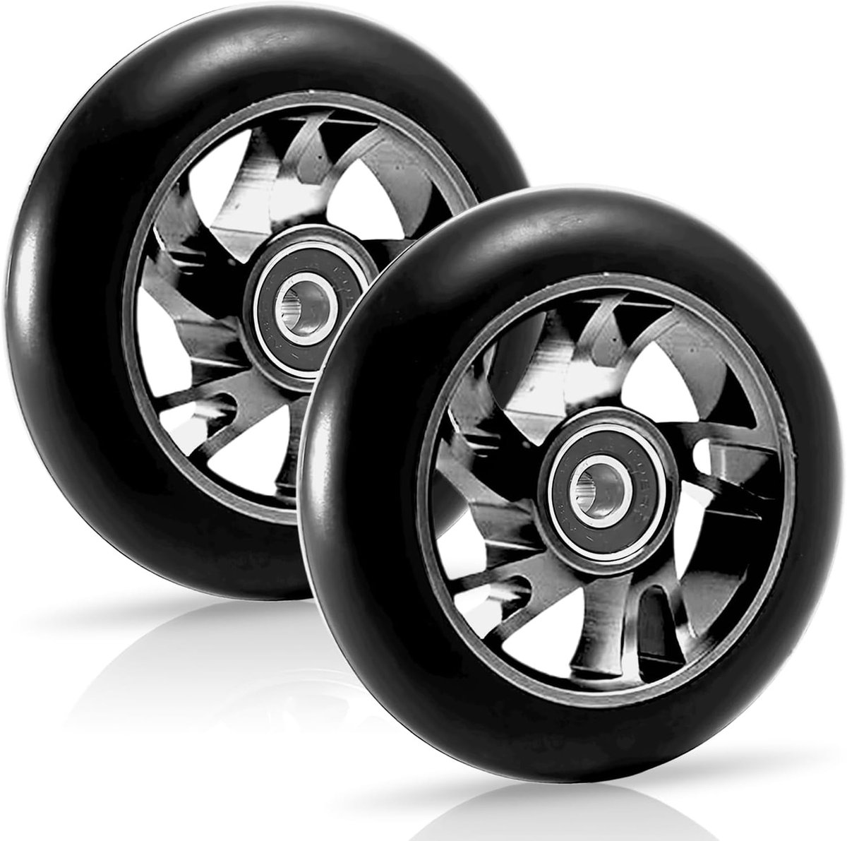 2 stuks 120 mm Scooter Rollen, Scooter Inliner Wielen met ABEC-9 Kogellager, Scooter Reservewielen voor Robuust en Duurzaam, Geschikt voor Jouw Scooter Accessoires (Zwart)