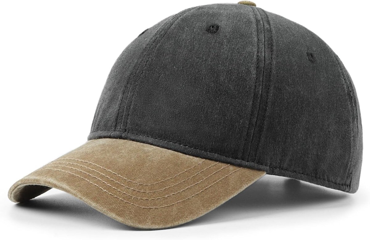 XL/XXL Gewassen katoenen honkbalpet, grote, met pigment geverfde hardlooppet, grote vintage sportpet, geschikt voor buiten, golf en tennis, XL/XXL-formaat