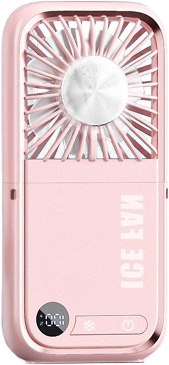 Draagbare Handventilator - Oplaadbare Ventilator Mini Fan - Persoonlijke Koeling - Instelbare Snelheden - 168 cm - Roze