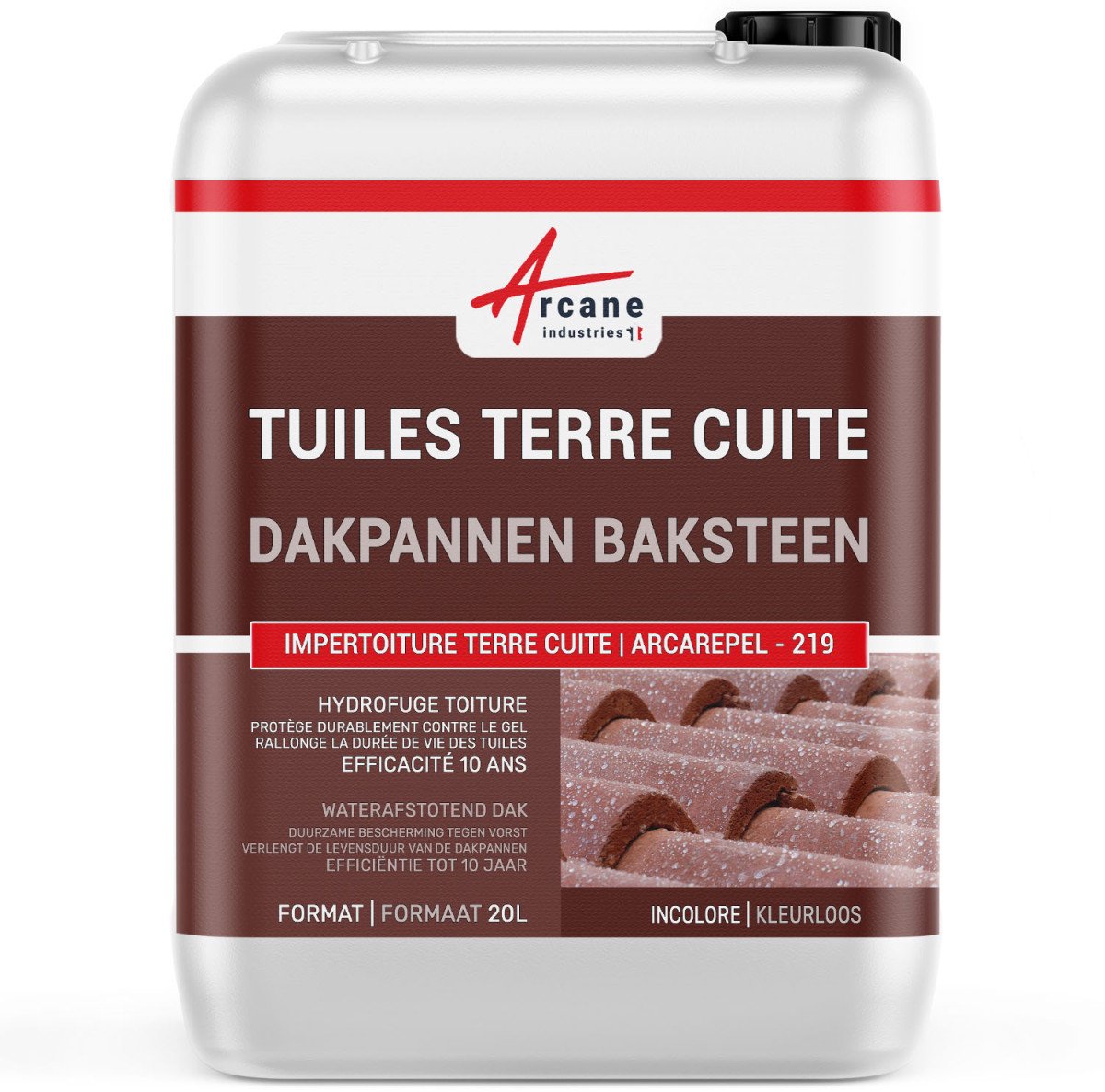 Kleurloze waterafstotende impregnatie voor terracotta dakpannen: ARCAREPEL - 220