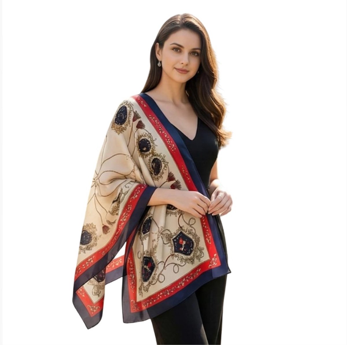 Omgoods - Luxe Zijden Sjaal voor Vrouwen 180x90 cm