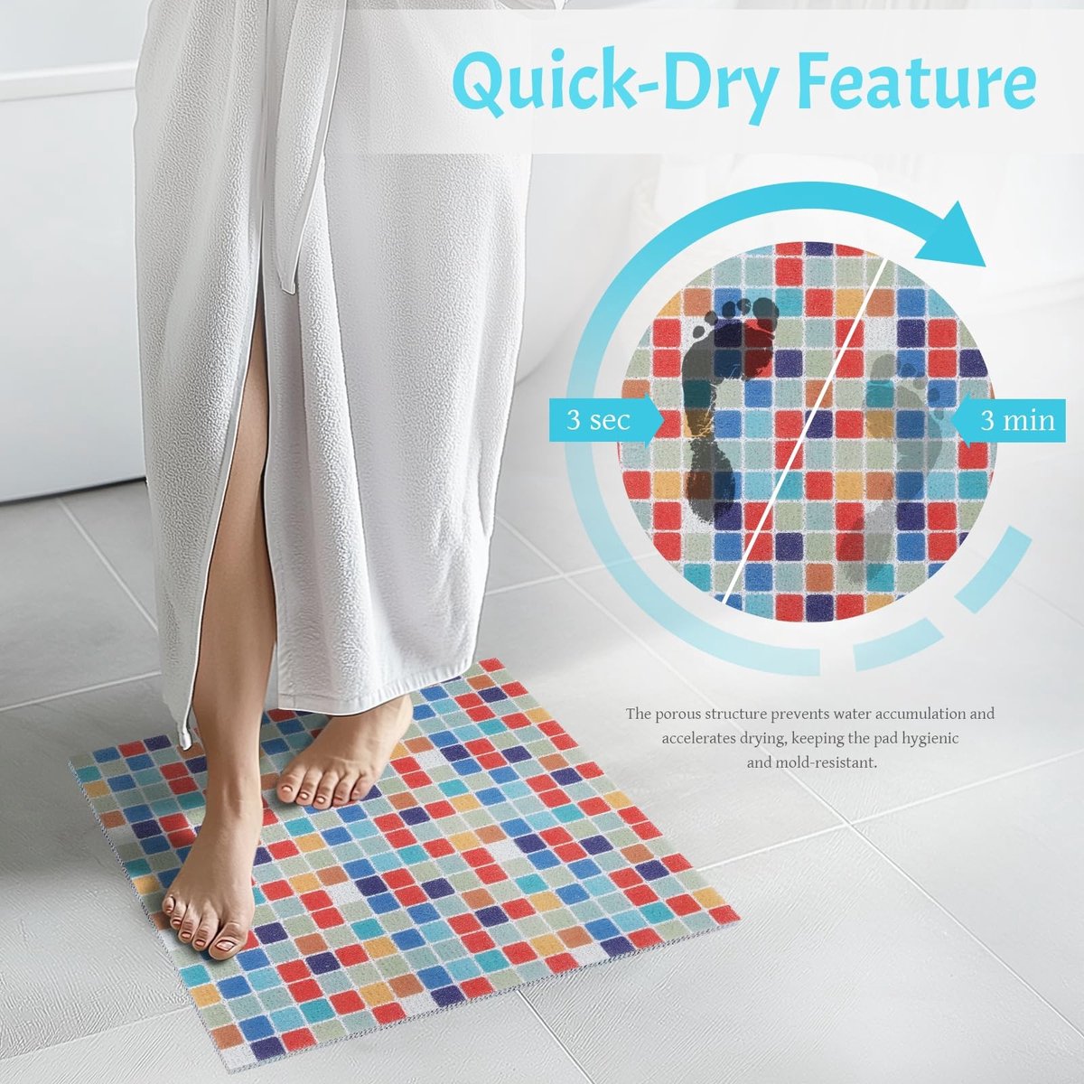 Omgoods - Antislip PVC Douchemats 70 x 70 cm, Sneldrogend en Zacht