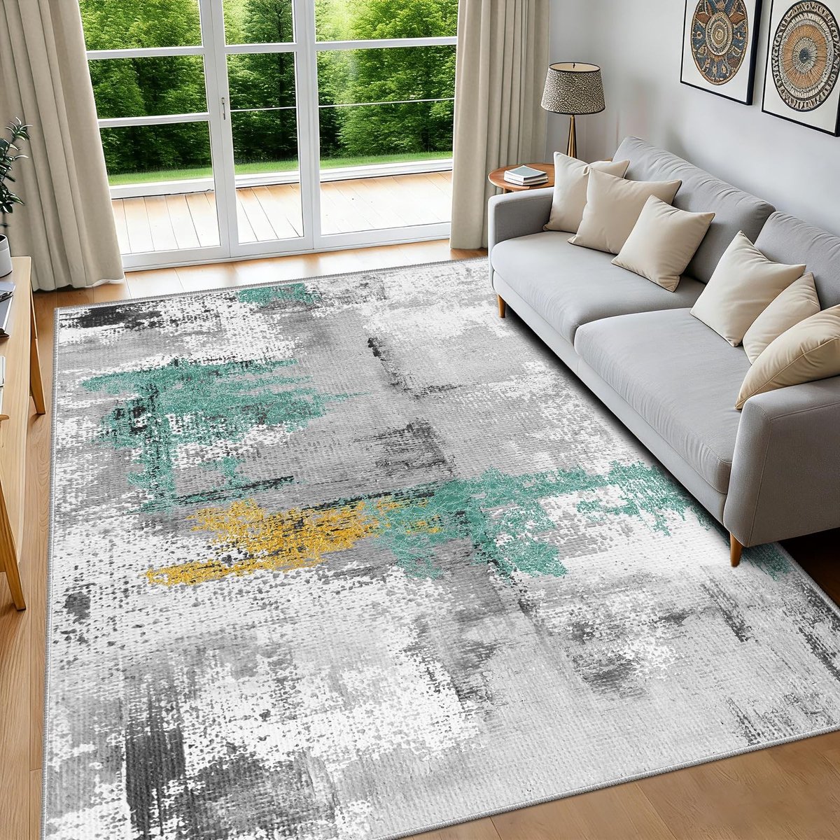 Omgoods - Wasbare Perzische Tapijt 160 x 230 cm met Abstract Patroon