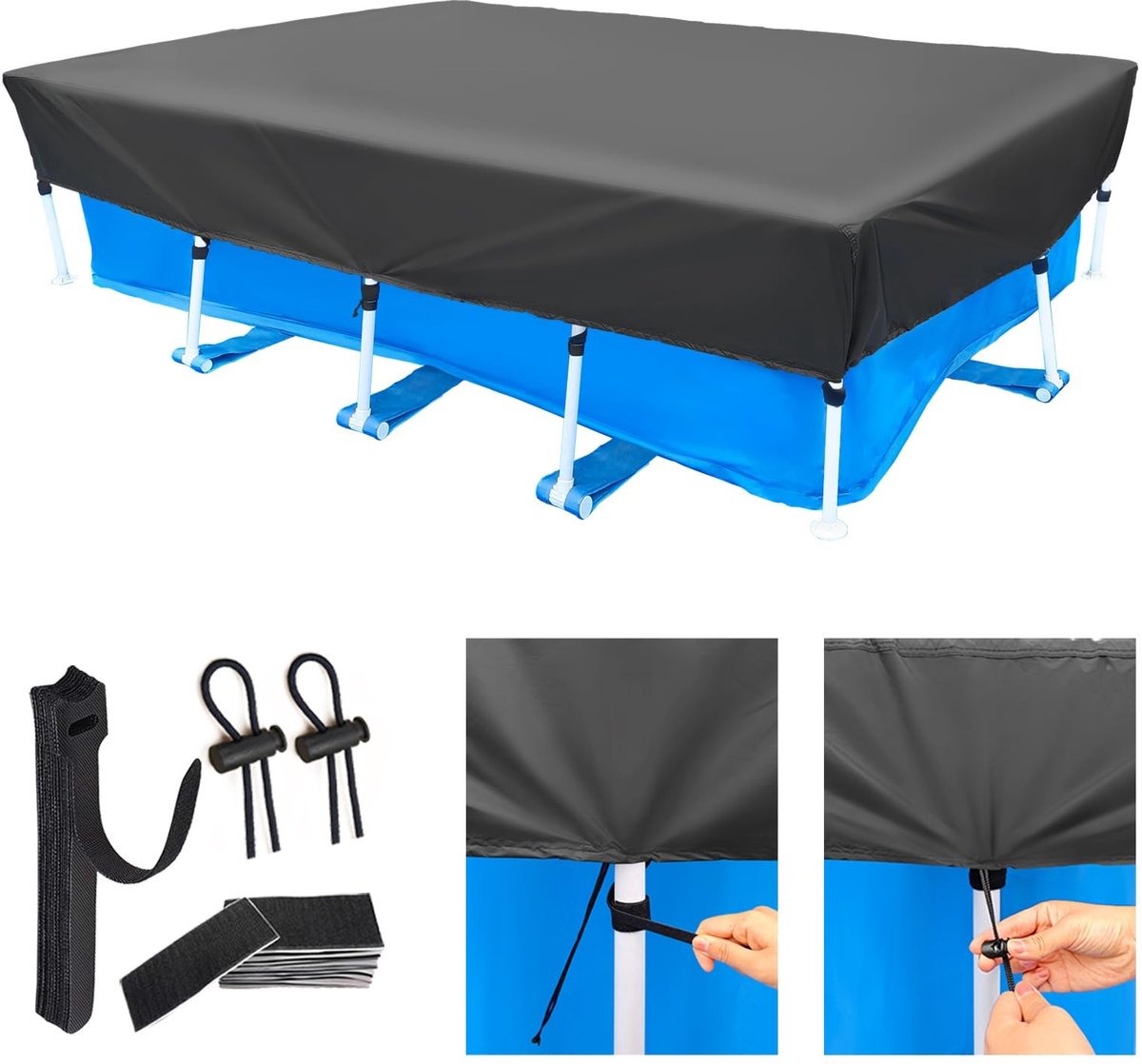 Omgoods - Rectangulaire Poolcover voor Boven Grond Zwembaden