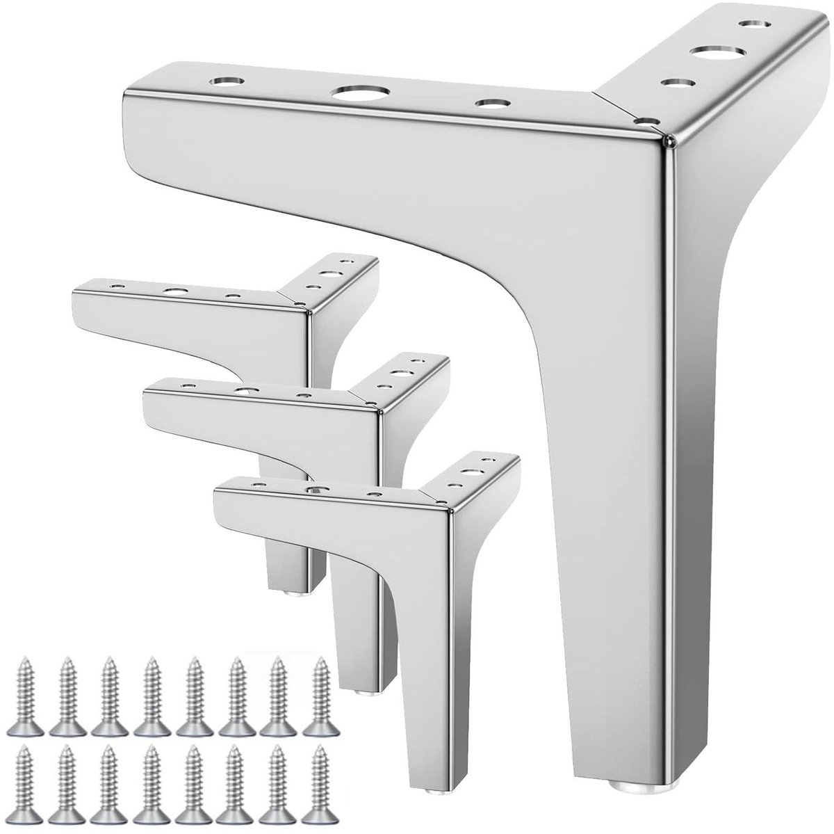 Omgoods- Meubelpoten Set van 4 - Driehoekige Meubelpoten 13 cm - Metalen Poten - Krasbestendig - Corrosiebestendig - Ondersteunt tot 800 kg