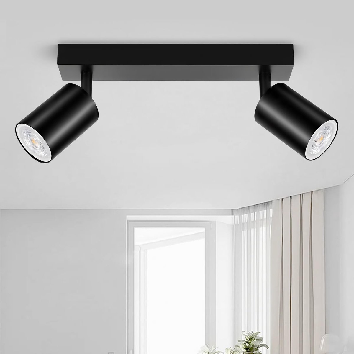 Omgoods - Moderne LED Plafondspots met 2 Lampen en Verstelbare Hoek