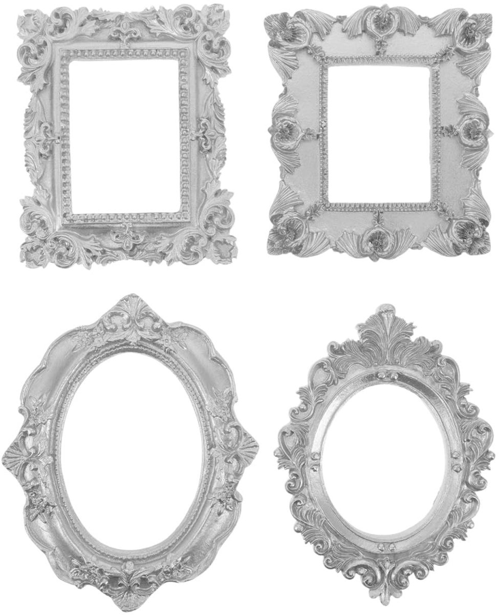 Omgoods- Fotolijsten Vintage - Mini Fotolijsten - Hars Fotolijsten - Europese Stijl - Retro - 4 Stuks - Mini Fotolijst