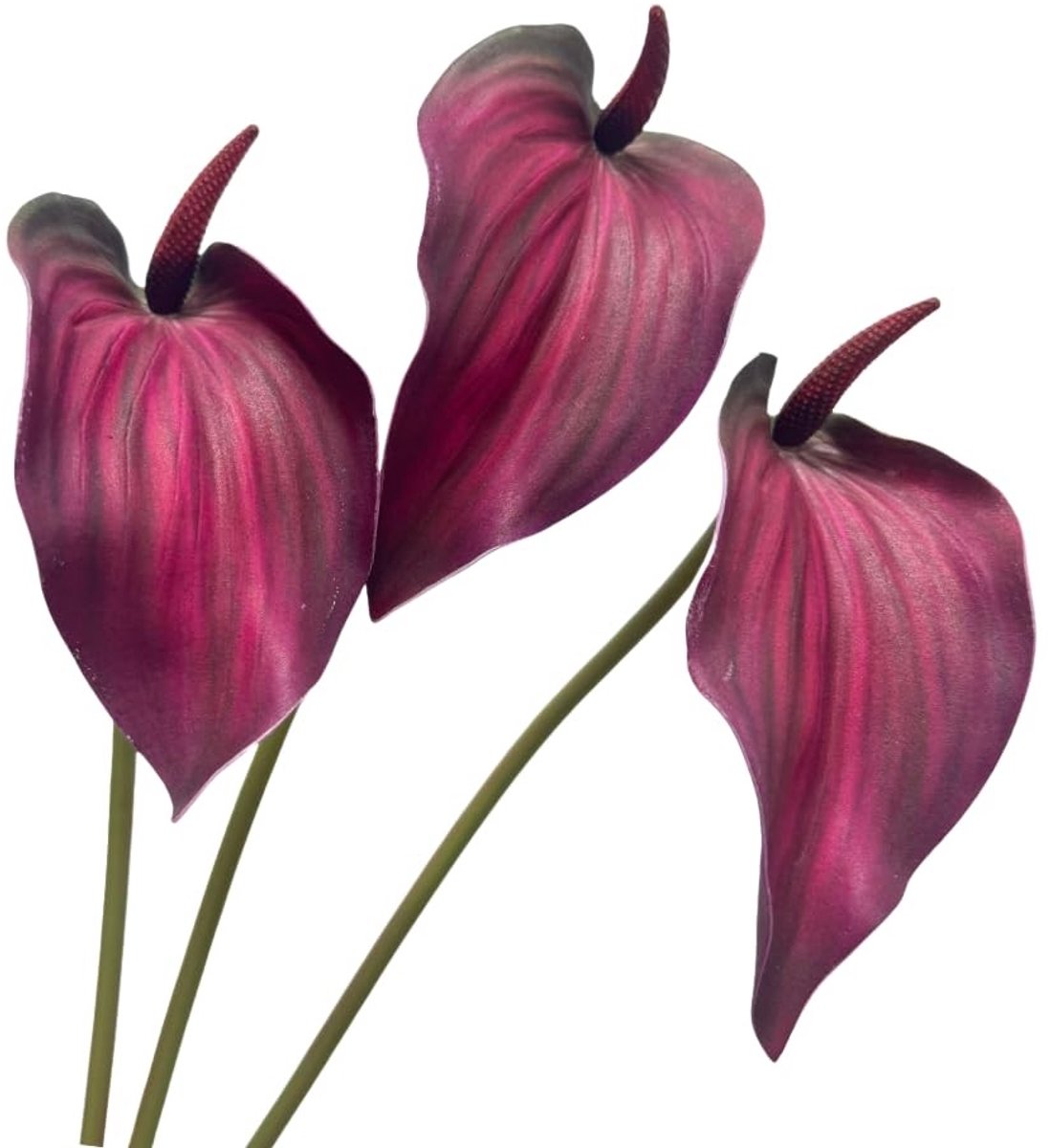 Omgoods - Set van 3 Kunstbloemen voor Buiten in Diep Rood