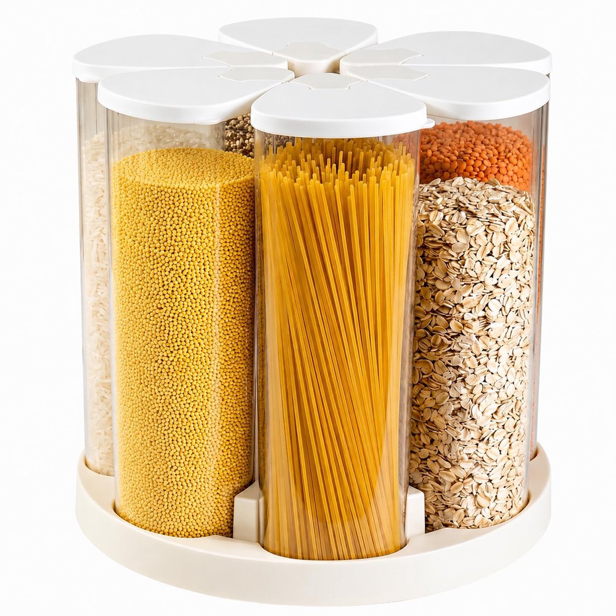 Omgoods - Luchtdichte Mueslidispenser met Draaibare Basis, Set van 6