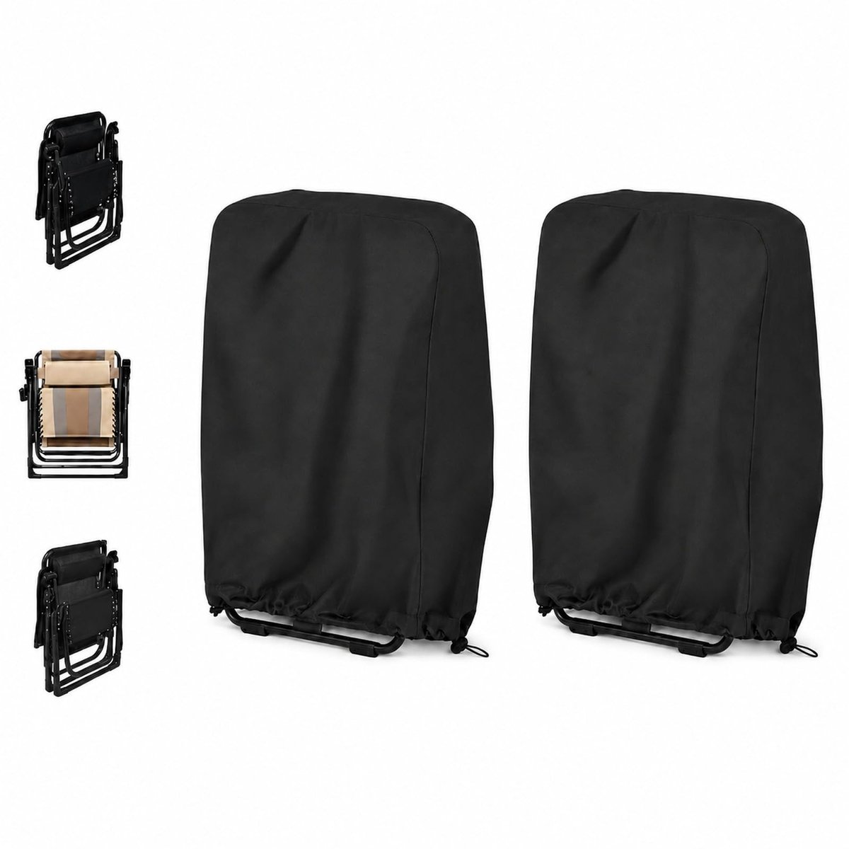 Omgoods 2 Stuks Tuinstoelhoezen voor Klapstoelen - Waterdicht en UV-bestendig
