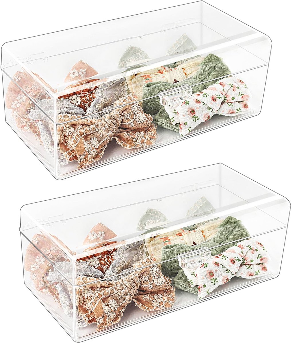 Omgoods - Haaraccessoires Opbergdoos, Transparant, 2 Stuks