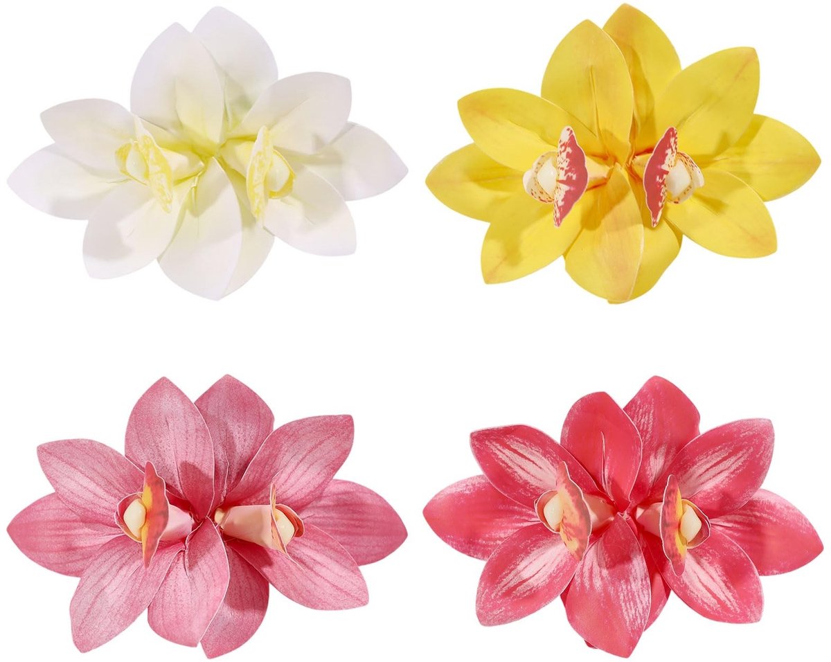Omgoods - Set van 4 Hawaïaanse Bloemen Haarspelden voor Vrouwen