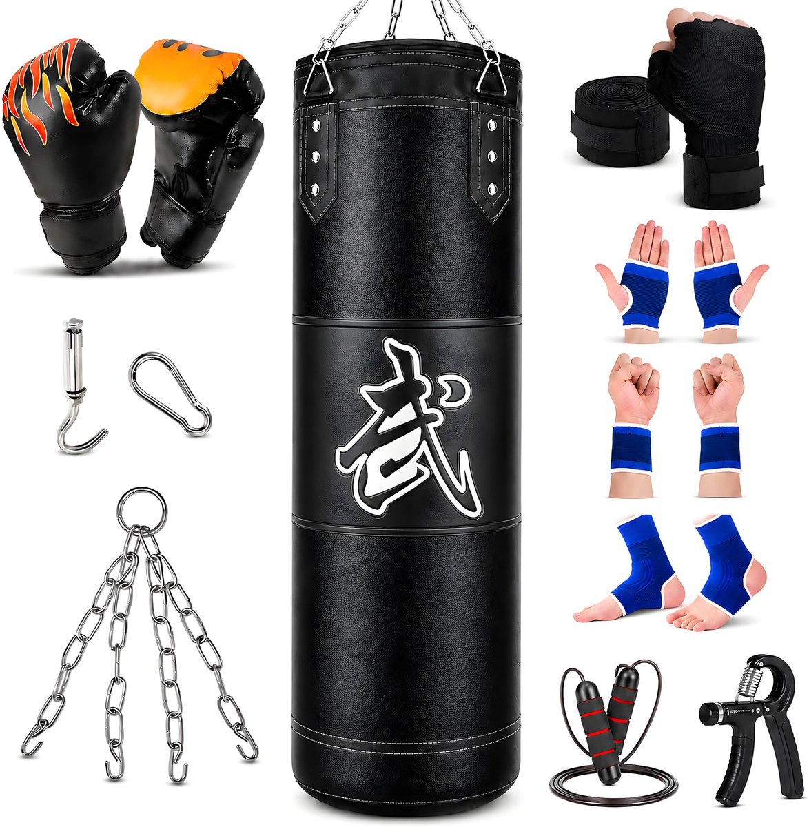 Omgoods - Bokszak Set Compleet met Handschoenen en Toebehoren