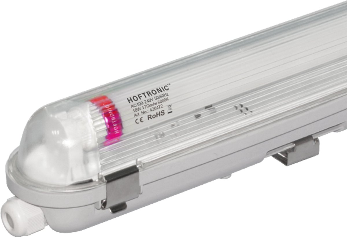 HOFTRONIC 10x HOFTRONIC - LED TL armatuur 150cm - LED - Waterdicht - Flikkervrij - Koppelbaar - 30 Watt - 5250 lumen - 175 lm/W - 230V - 6000K Daglicht wit - TL armatuur voor werkplaatsen, garages, bedrijfshallen en magazijnen Transparant