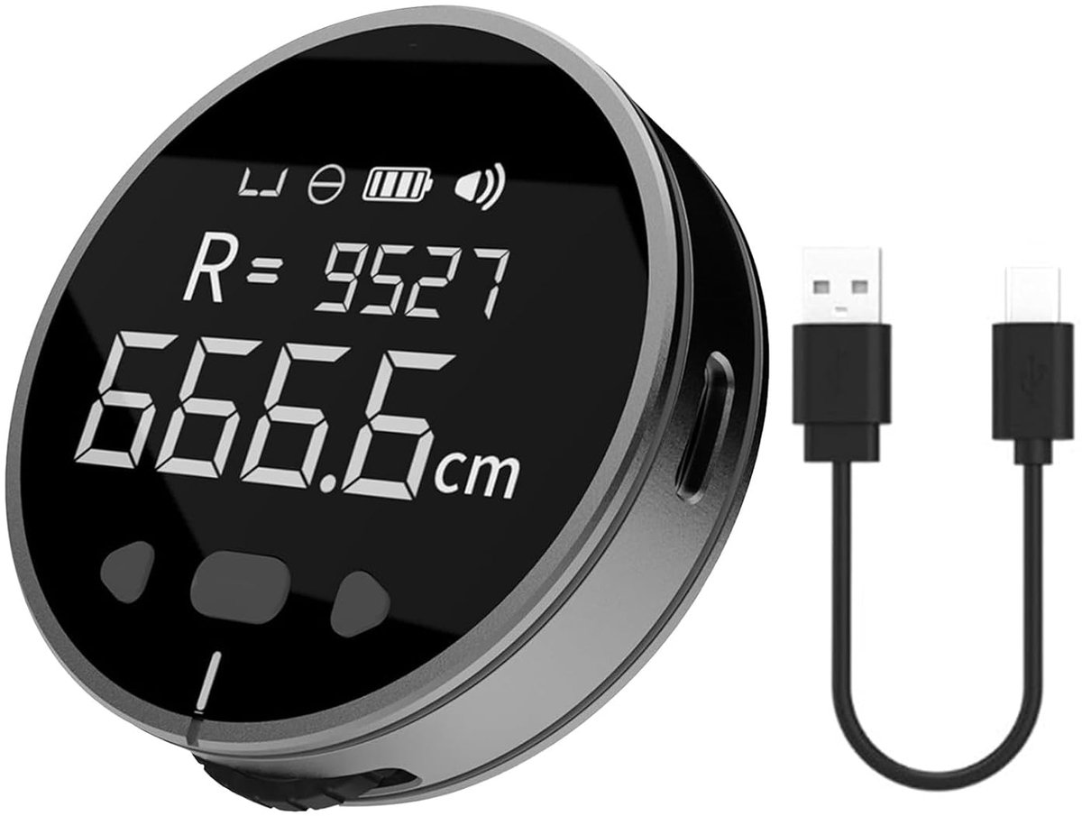 SnelShoppen - Digitale Rolmaat met LCD Display, Elektronische Meetlat voor Lange Afstanden, 100m Digitale Liniaal voor Rechte, Curved en Diameter Meti