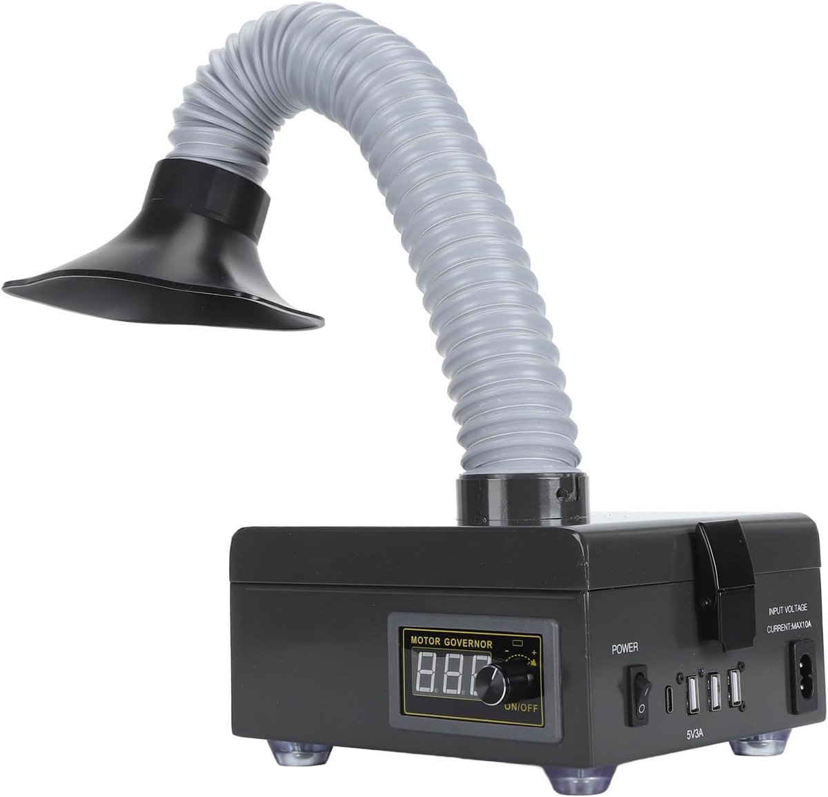 SnelShoppen - Smoke Damper, Rookafzuiger, Rookpreventie met 3-Fasen Filtersysteem, 150 W, 7000 rpm, Elektrische Lastechniek, EU Stekker