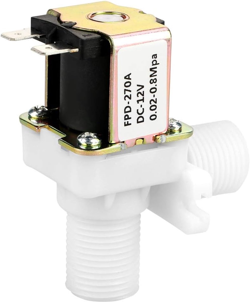 Solenoidklep G1/2 DC12V DN15 - Kunststof en messing - Normaal gesloten - Geschikt voor watervoorziening - ShopVlot