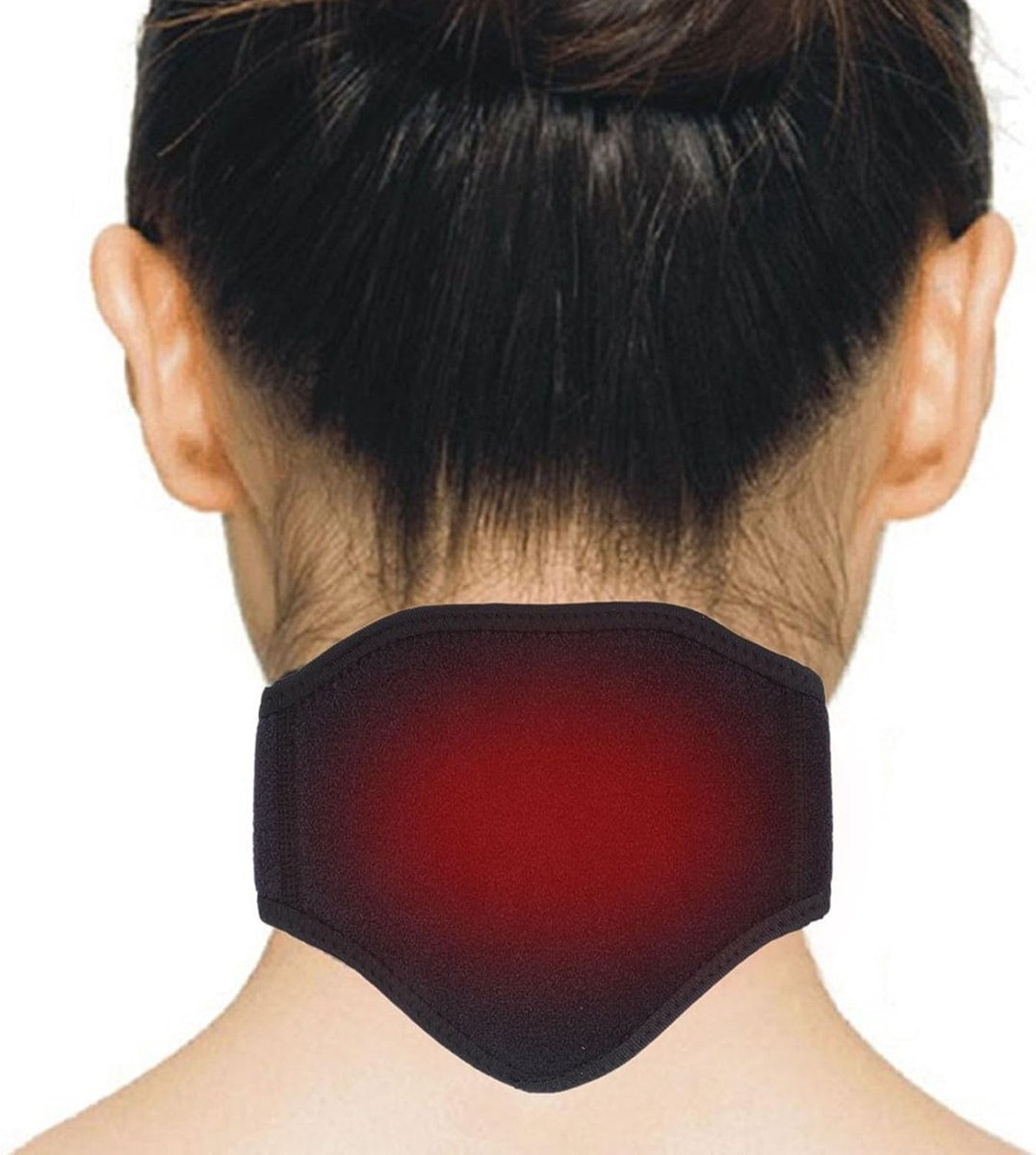 SnelShoppen - Warmte kussen neksteun, zelfverwarmende nekband, toermalijn neksteun voor verlichting bij artritis, hoofdpijn en druk, zwart, ideaal voo