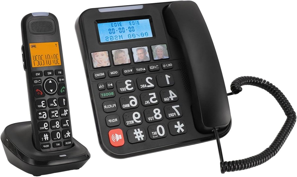 Vaste en Draadloze Telefoon - DECT Telefoonset - Thuis Bellen - Met Antwoordapparaat - 2 Handsets - Wit