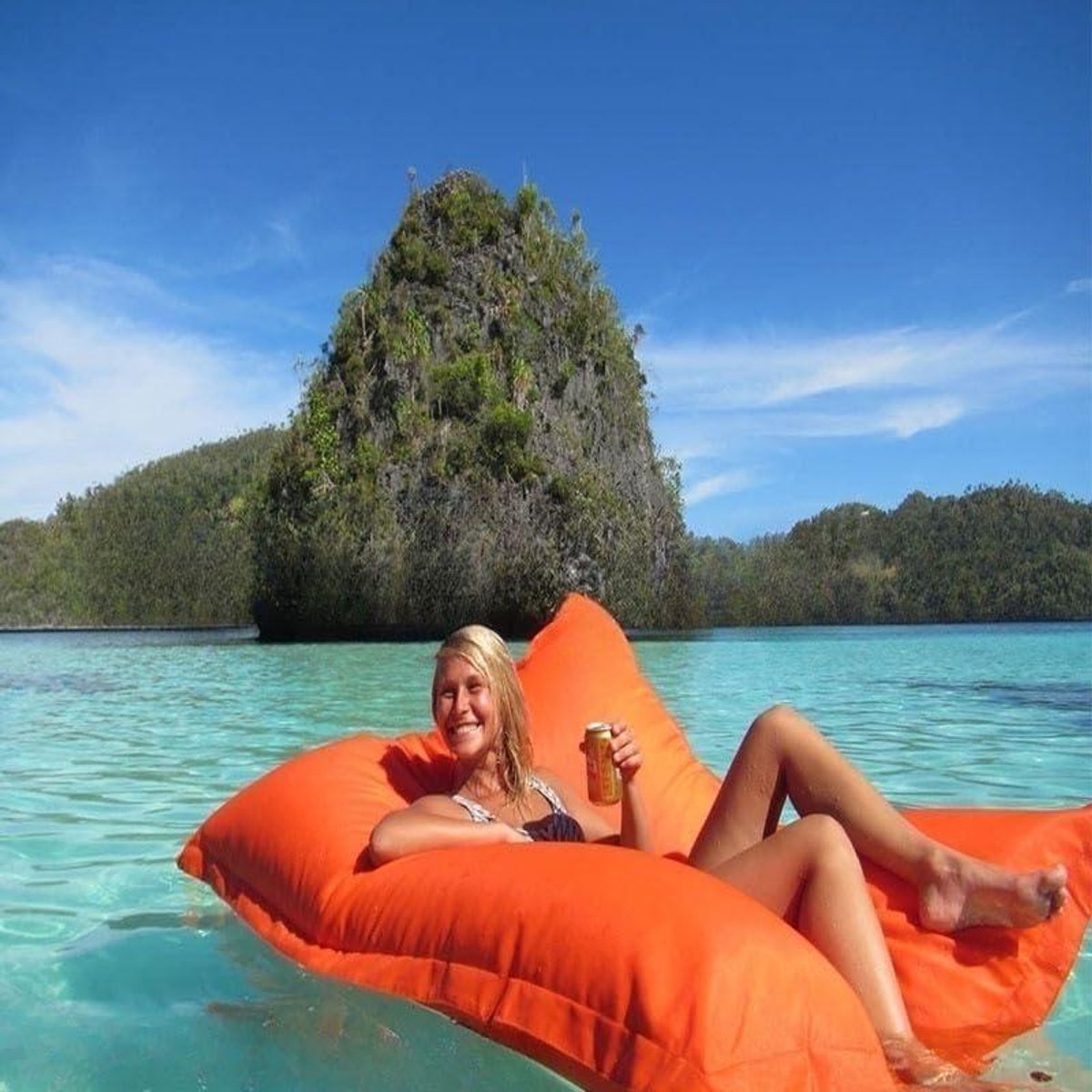 Tuin Beanbag Stoel - Zitzak Buiten - Ontspannen Buiten - Waterproof Polyester - 180x140cm - Oranje