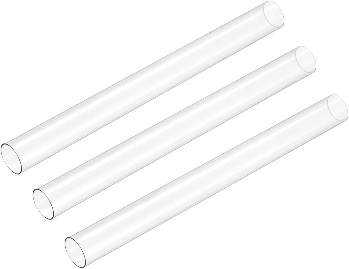 DMiotech 3pcs 9.6" Clear Rigid Plastic Pipe 15mm x 16mm(5/8") Polycarbonate Tube Round Tube for Lighting Water Plumbing - ShopVlot