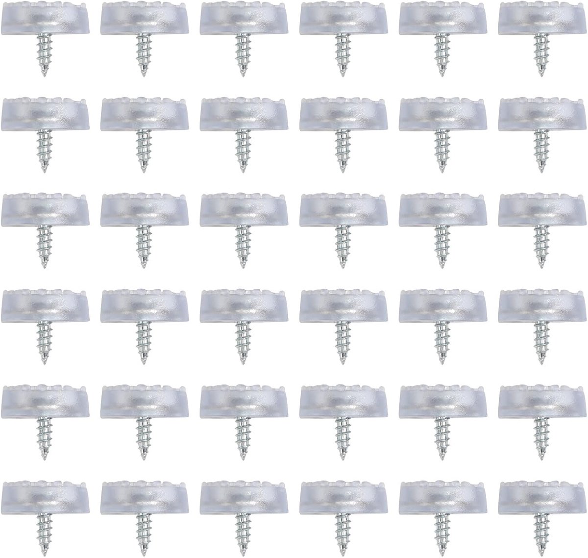 SnelShoppen - 36 Stuks Ronde Rubber Voetjes met Schroeven - Transparante Rubber Stoppers voor Meubels, Stoelen, Tafels, Machines - Antislip, Krasbeste