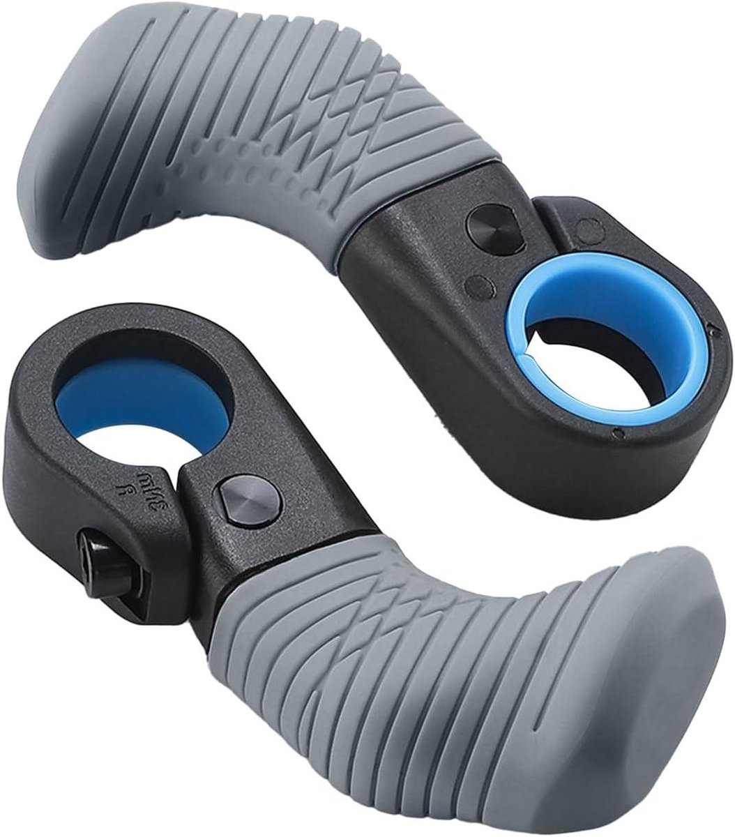 Fiets Handvatten - Stuur Grips - Comfortabel Fietsen - Ergonomische Duimsteun - 22mm Diameter - Grijs