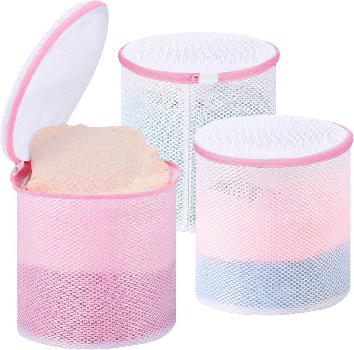 Wasnetten voor BH's - Wasmanden BH Ondergoed - Kleding Beschermen - Vergroot Ontwerp - 3 stuks 18x20 cm - Roze
