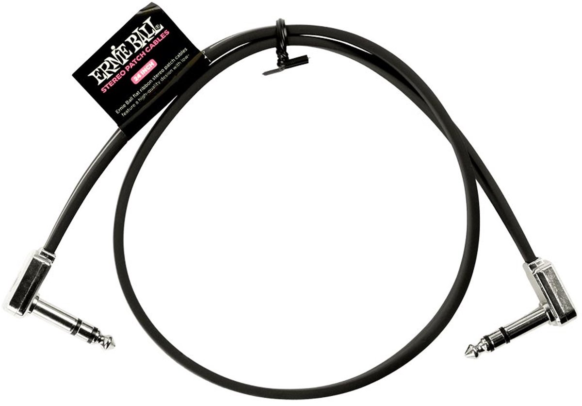 Ernie Ball 6410 patchkabel stereo haaks zwart 60 cm