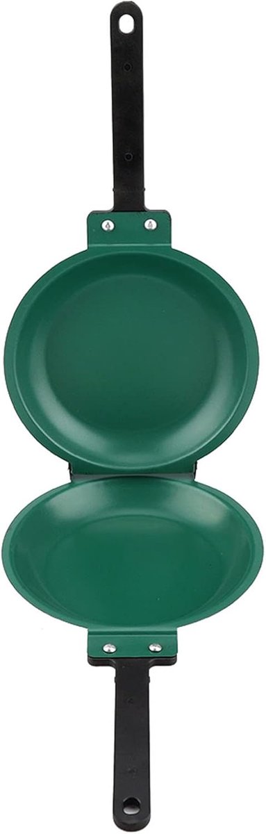 Dubbelzijdige Koekenpan - Omelet Pan - Ontbijt Maken - Eenvoudig Omdraaien - 19.3 cm Diameter - Groen