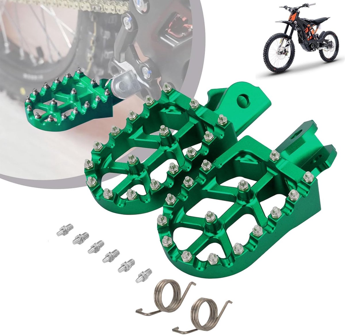 Voetsteunen Motor - Motorfiets Pedalen - Off-road Rijden - Verbreed Ontwerp - Niet Gespecificeerd - Groen