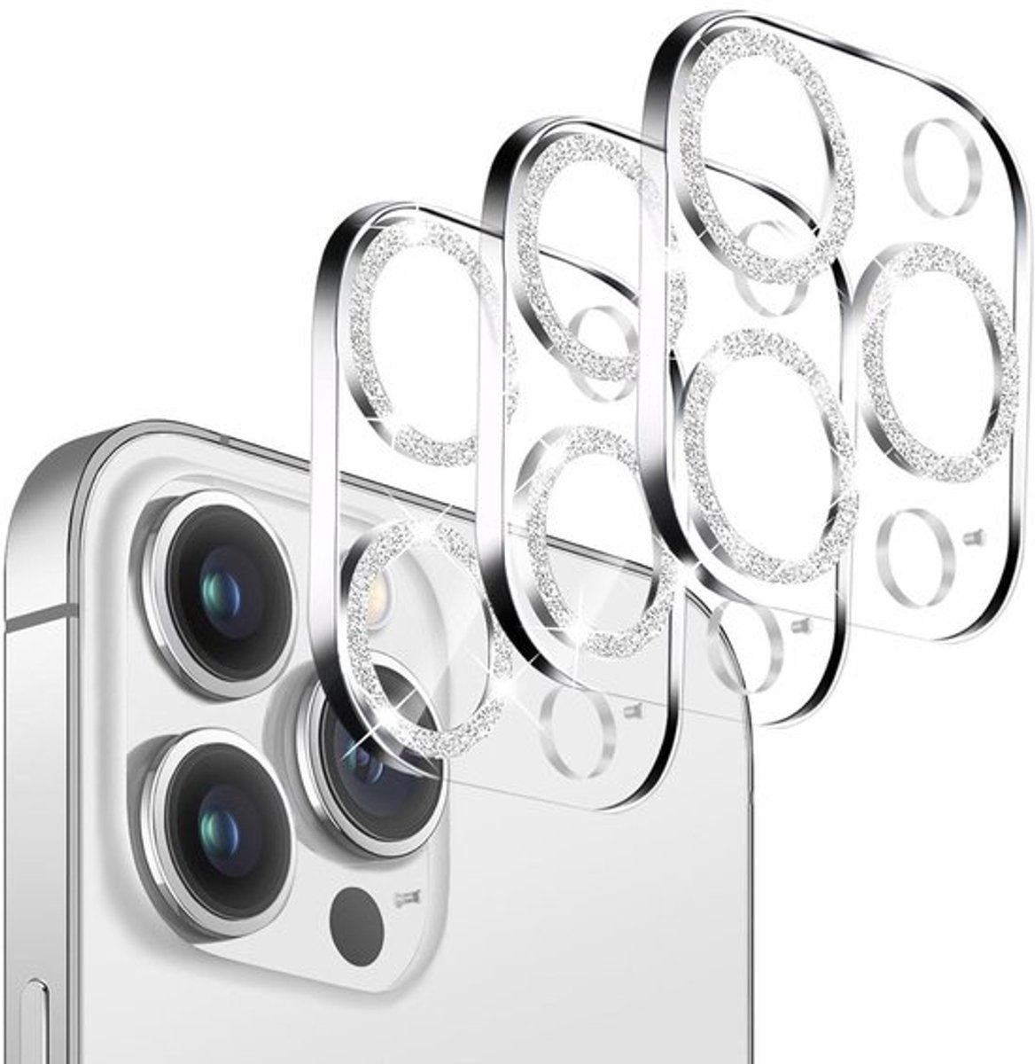 SolidChoice - Camerabescherming - 3 stuks - Krasbestendig - Witte diamant