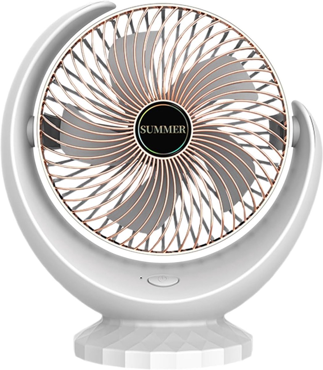 Draagbare Ventilator - Persoonlijke Koeler - Persoonlijke Koeling - Stille Luchtstroom - 21.5x10x23.5cm - Platinum