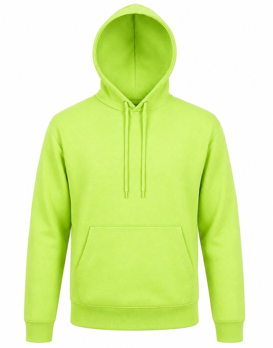 Hoodie Heren – Basic Hoodie met Capuchon – Casual Sweater Limoengroen