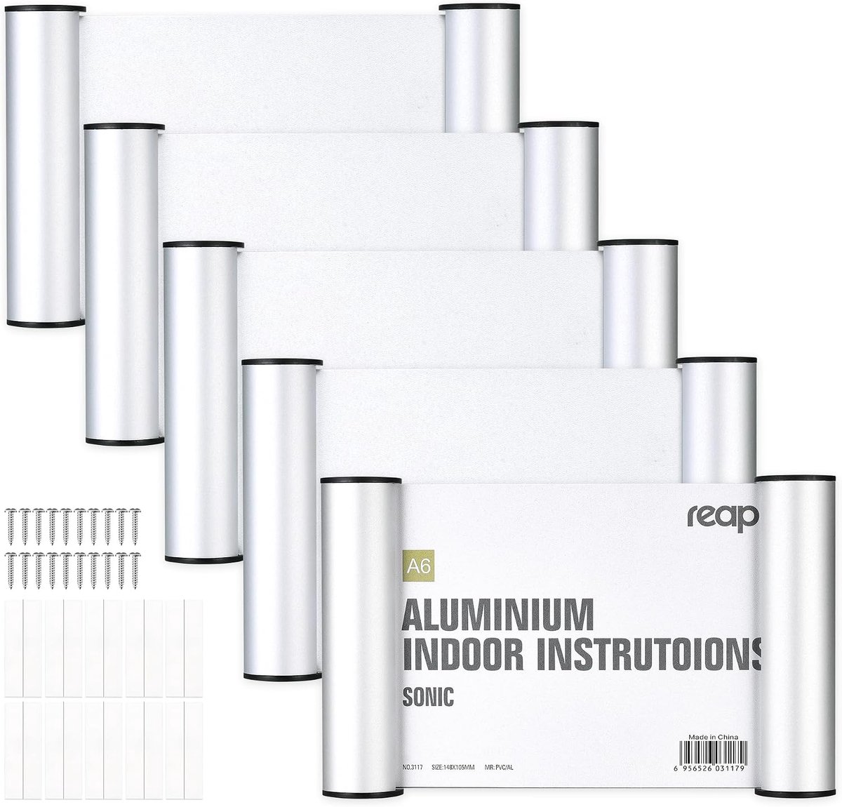 Deurborden Kantoor - Naambordjes - Kantoor Inrichten - Aluminium Materiaal - A6 Formaat - Zilver