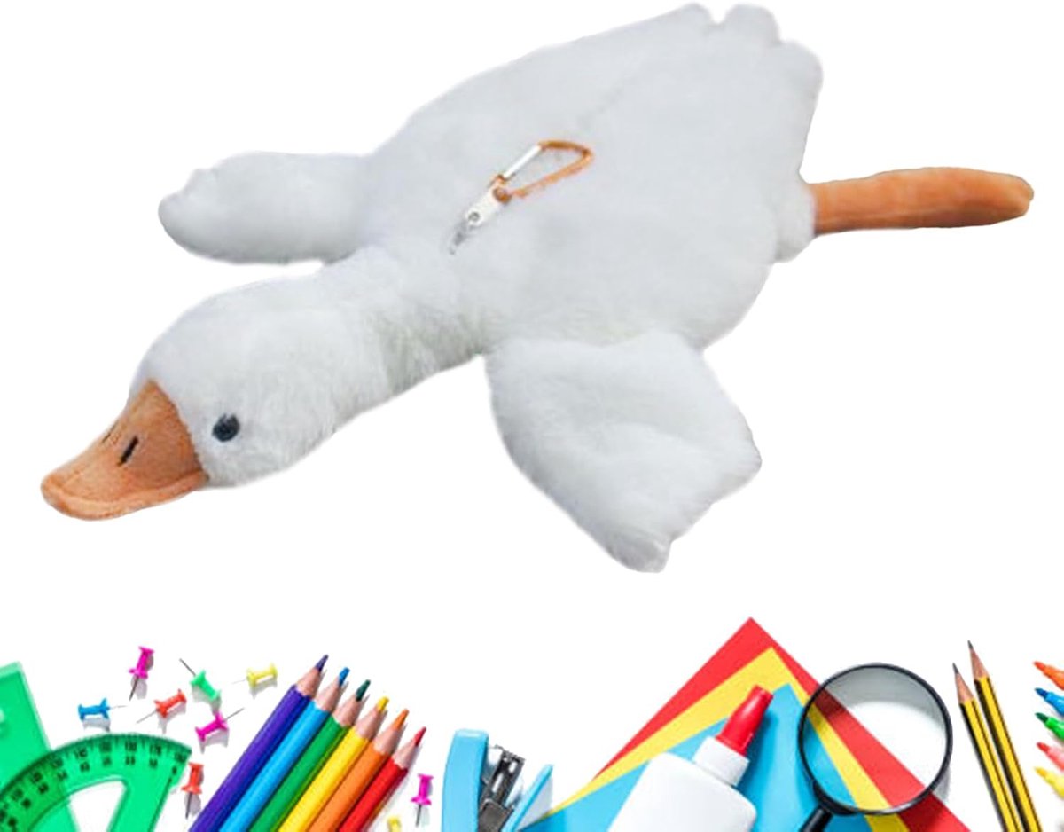 Schattig Etui - Pennenetui Opbergtas - Spullen Ordenen - Zachte Pluche Textuur - 38 x 26 cm - Enkel Kenmerk