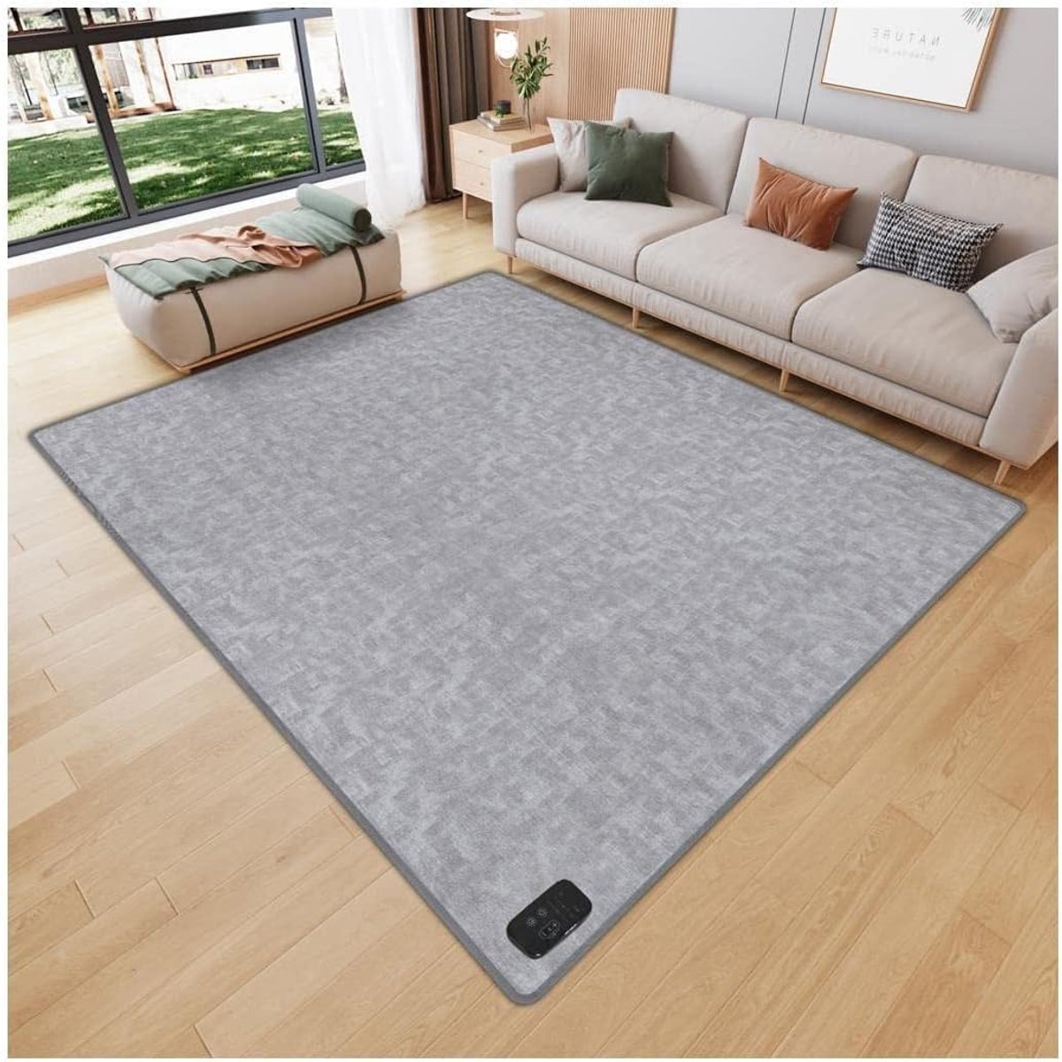 Verwarmd vloerkleed - Elektrische mat - Woonkamer verwarmen - Stille werking - 50x200cm - Bruin