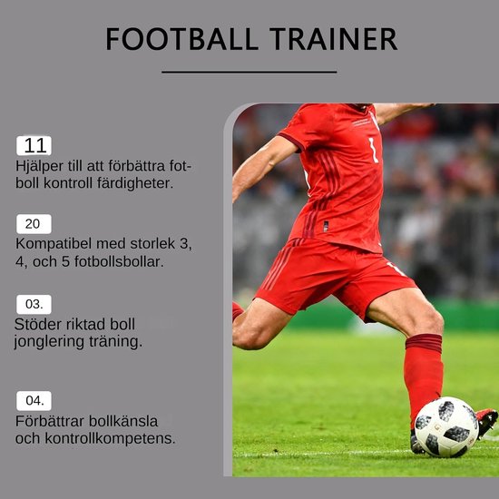 Voetbalkicktrainer - Voetbal trainingsapparaat - Voetbalvaardigheden Verbeteren - Verstelbare Riem - 21 x 98 x 1 cm - Niet gespecificeerd — afbeelding 2